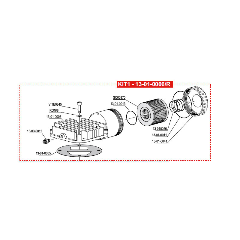 Coltri MCH13-16 1st Stage Head Cover Kit
