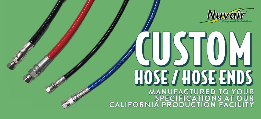 Nuvair fabricates custom hose/hose end combinations to your specifications.